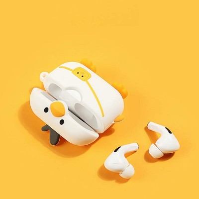 키체인 저렴한 판촉 선물이 있는 흰색 오리 귀여운 Airpod 케이스