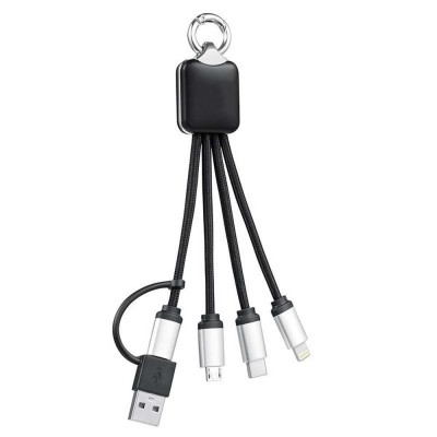 당신의 로고, 당신의 힘: 빛나는 열쇠 고리가 달린 맞춤형 USB 케이블