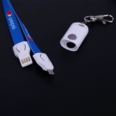 2-in-1 라니어드 폰 충전기 및 USB 데이터 케이블 넥 라니어드 - 편의성과 연결성이 결합됨