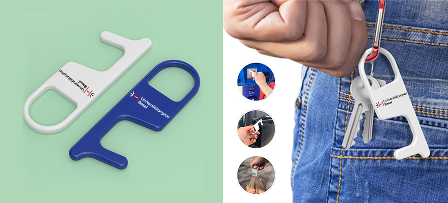 human Anti microbial Hygiene Key with logo promotional gift